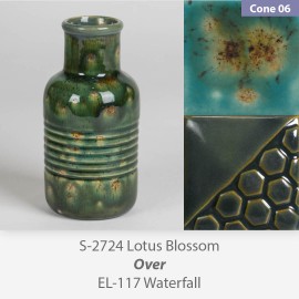 Lotus Bloom - S2724 over Waterfall - EL117 Glaze Combination Lotus Bloom - S2724 over Waterfall - EL117 Glaze Combination